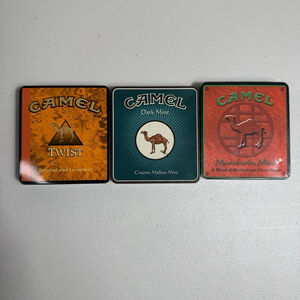 Lot Of 3 Vintage Camel Tins - Twist, Dark Mint, Mandarin Mint - Rare Collectible